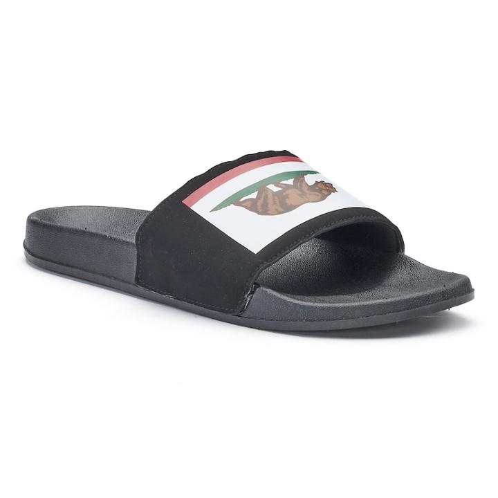 Men's Flag Slides, Size: Xl, Black