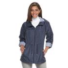Women's D.e.t.a.i.l.s Hooded Roll-tab Packable Anorak Jacket, Size: Small, Blue (navy)