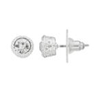 Chaps Simulated Crystal Textured Stud Earrings, Women's, Silver