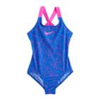 Girls 7-14 Nike Crossback Graphic Swimsuit, Size: 12, Blue (navy)