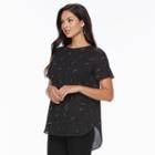Women's Apt. 9&reg; High-low Tee, Size: Small, Black