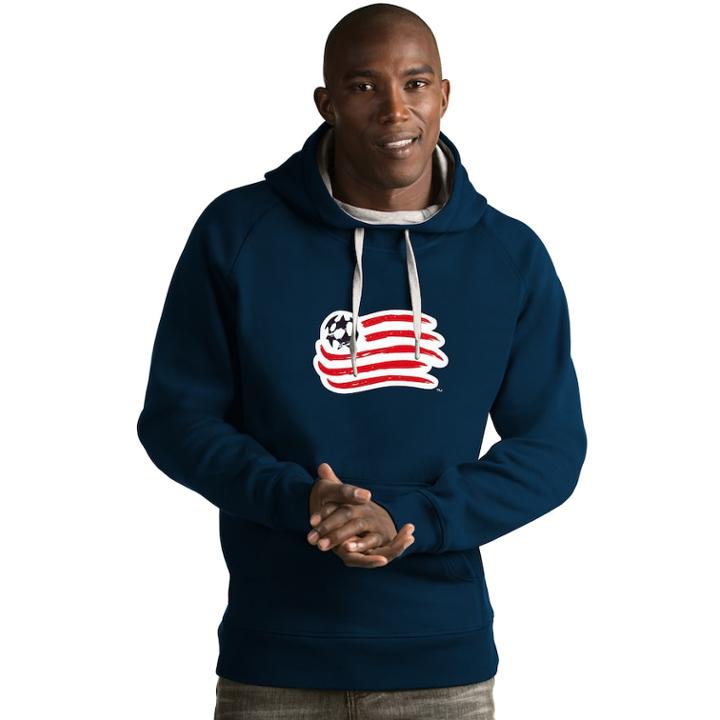 Men's Antigua New England Revolution Victory Logo Hoodie, Size: Large, Blue (navy)