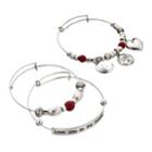 Love You To The Moon Bangle Bracelet Set, Women's, Red
