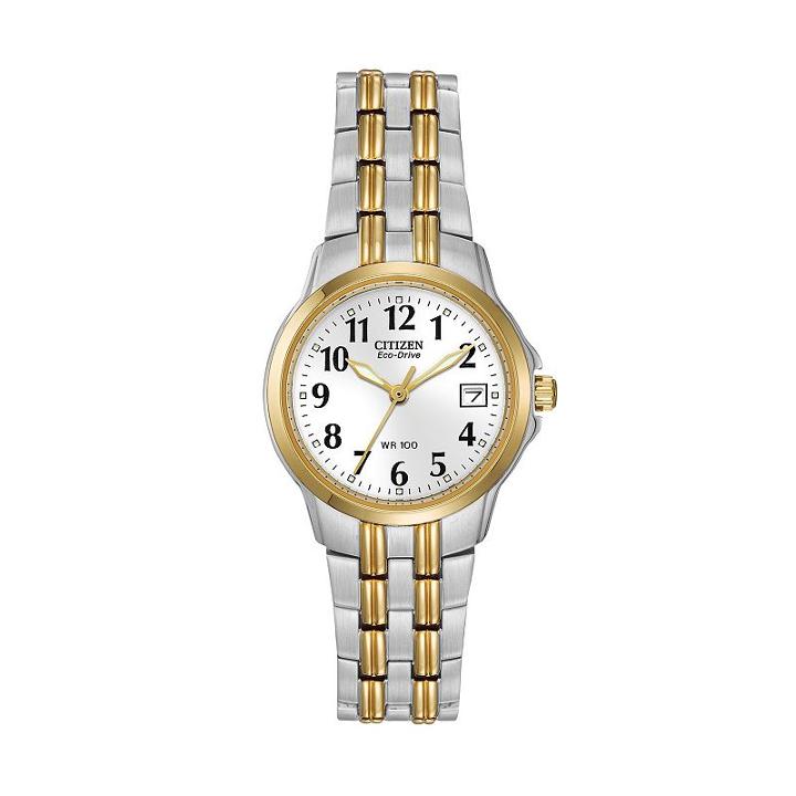 Citizen Eco-drive Women's Two Tone Stainless Steel Watch - Ew1544-53a, Multicolor, Durable