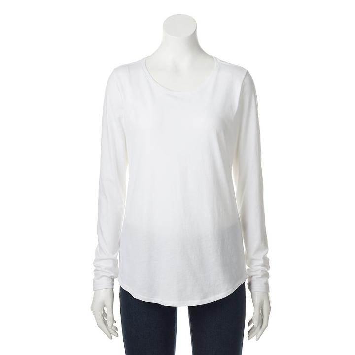 Women's Sonoma Goods For Life&trade; Essential Crewneck Tee, Size: Medium, White