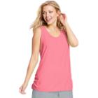 Plus Size Just My Size Ruched Scoopneck Tank, Women's, Size: 3xl, Pink Other