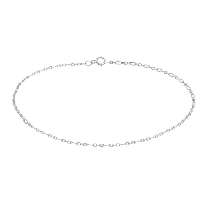 Sterling Summer Oval & Round Link Chain Anklet, Women's, Size: 9, Silver