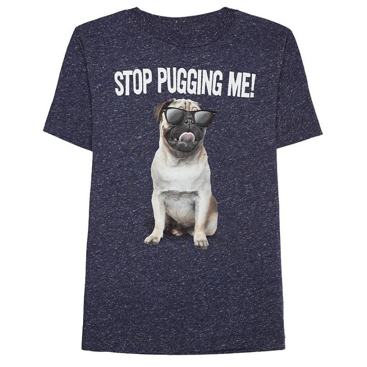 Boys 8-20 Stop Pugging Me Tee, Boy's, Size: Small, Blue (navy)