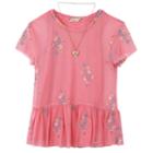 Girls 7-16 Speechless Tee & Embroidered Babydoll Tank Top Set With Necklace, Size: Medium, Brt Orange