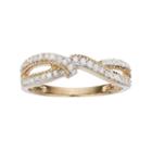 10k Gold 1/4 Carat T.w. Diamond Twist Ring, Women's, Size: 5, White
