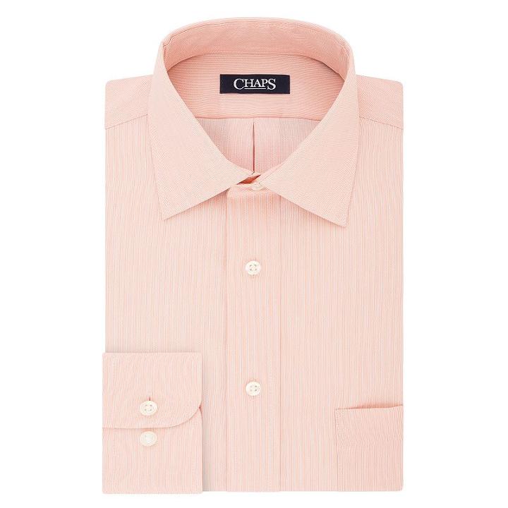 Men's Chaps Slim-fit No-iron Stretch-collar Dress Shirt, Size: 15-34/35, Brt Orange