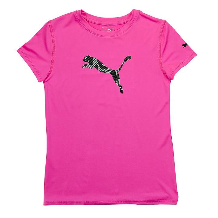 Girls 4-6x Puma Core Tech Logo Tee, Girl's, Size: 5, Brt Pink