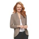 Petite Apt. 9&reg; Flyaway Cardigan, Women's, Size: M Petite, Dark Beige