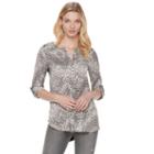 Women's Rock & Republic&reg; Abstract Mixed-media Top, Size: Medium, White