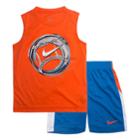Boys 4-7 Nike Baseball Logo Muscle Tee & Shorts Set, Size: 7, Brt Orange