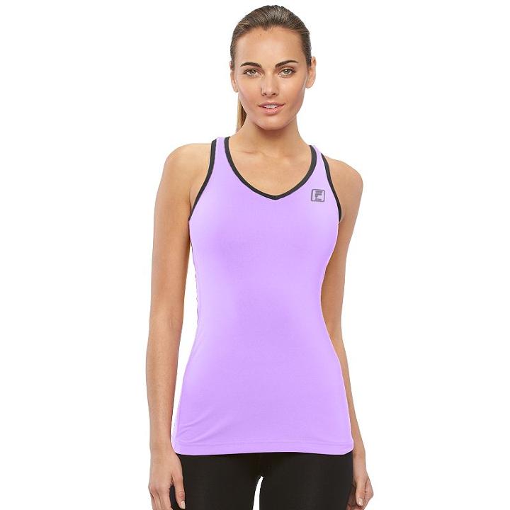 Women's Fila Sport&reg; Basic Racer Workout Tank Top, Size: Xl, Lt Purple