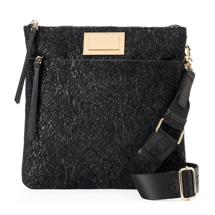Juicy Couture Black Lace Flat Crossbody Bag, Women's