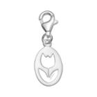 Personal Charm Sterling Silver Cutout Tulip Charm, Women's, Grey