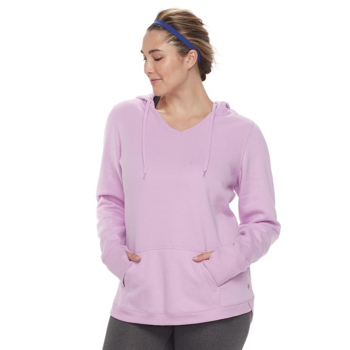 Plus Size Tek Gear&reg; Fleece-lined V-neck Hoodie, Women's, Size: 3xl, Med Purple