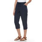 Women's Gloria Vanderbilt Tatiana Cargo Capris, Size: Medium, Blue (navy)