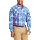 Big & Tall Chaps Classic-fit Gingham Easy-care Button-down Shirt, Men's, Size: L Tall, Blue
