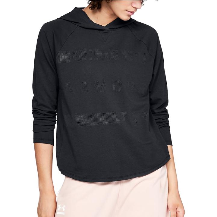Women's Under Armour Raglan Graphic Hoodie, Size: Large, Black