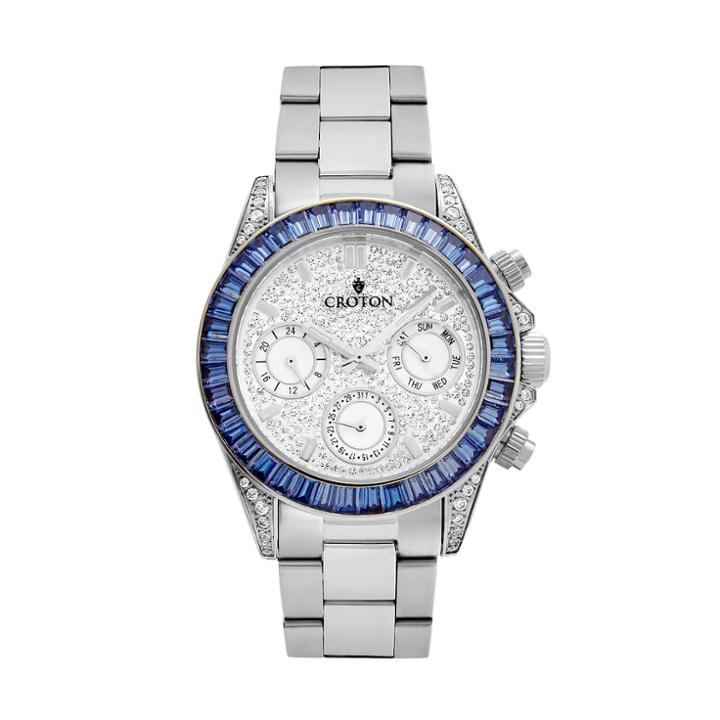 Croton Austrian Crystal & Cubic Zirconia Stainless Steel Watch, Grey
