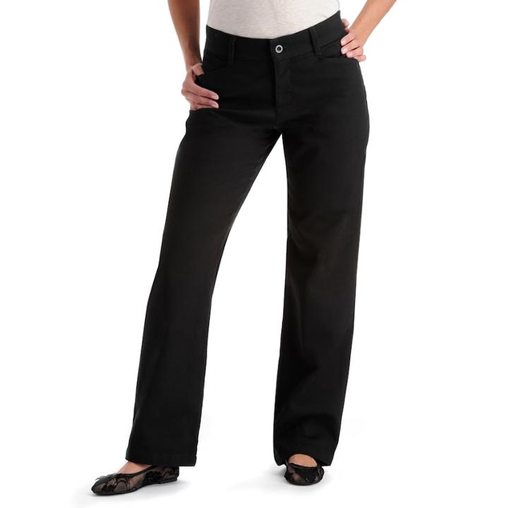 Petite Lee Relaxed Straight-leg Pants, Women's, Size: 8p - Short, Black