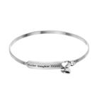 Silver Expressions By Larocks Silver Plated Mother Daughter Friends Bangle Bracelet, Women's, Grey