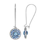 Blue Bead Foil Stone Nickel Free Circle Drop Earrings, Women's, Med Blue