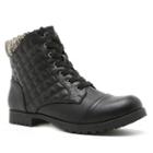 Qupid Wyatte Women's Quilted Combat Boots, Girl's, Size: 7.5, Black