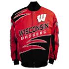 Men's Franchise Club Wisconsin Badgers Shred Twill Jacket, Size: Xxl, Red