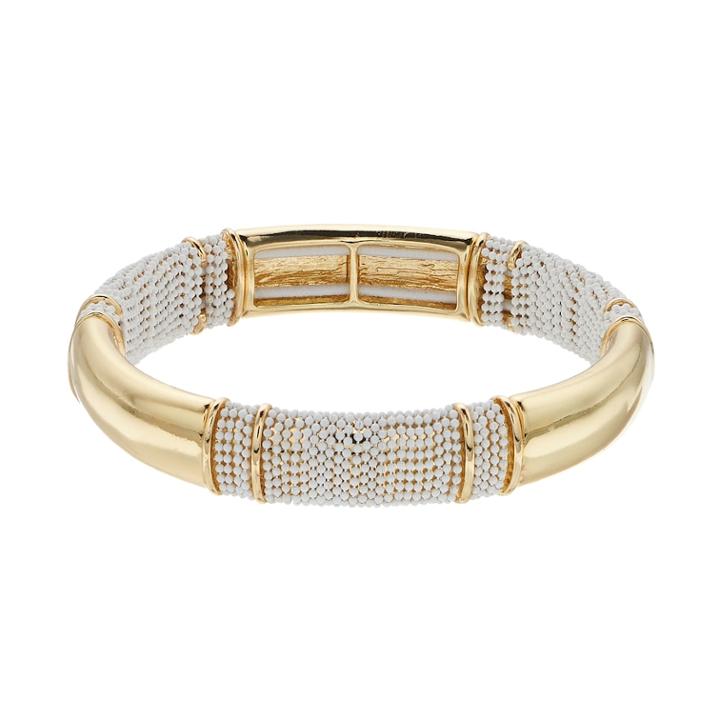 Dana Buchman Textured Stretch Bangle Bracelet, Women's, White