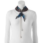 Mudd&reg; Geometric Polka-dot Bandana Necklace Scarf, Women's, Black