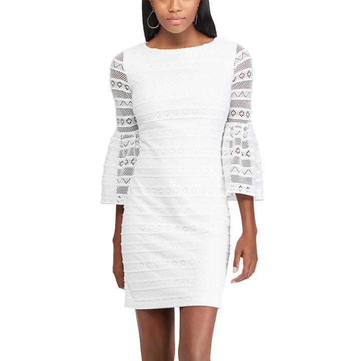 Women's Chaps Lace Sheath Dress, Size: 16, White