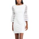 Women's Chaps Lace Sheath Dress, Size: 16, White