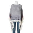 Sonoma Goods For Life&trade; Borderline Geometric Poncho, Women's, Blue (navy)