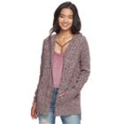 Juniors' Pink Republic Hooded Cardigan, Teens, Size: Small, Brt Red