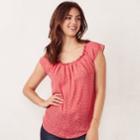 Women's Lc Lauren Conrad Pleated Top, Size: Small, Orange