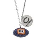 Chicago Bears Crystal Sterling Silver Team Logo & Football Charm Necklace, Women's, Size: 18, Multicolor