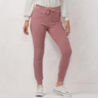 Women's Lc Lauren Conrad Weekend Drawstring Jogger Pants, Size: Large, Dark Pink