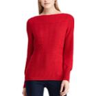 Women's Chaps Textured Boatneck Sweater, Size: Medium, Red