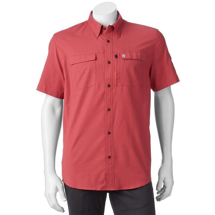 Men's Coleman Classic-fit Performance Button-down Guide Shirt, Size: Xl, Light Red