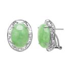Sterling Silver Jade Greek Key Drop Earrings, Women's, Green