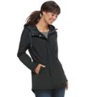 Women's Sebby Collection Hooded Soft Shell Anorak Jacket, Size: Small, Black