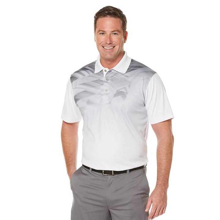 Men's Grand Slam Performance Ombre Argyle Golf Polo, Size: Xxl, White