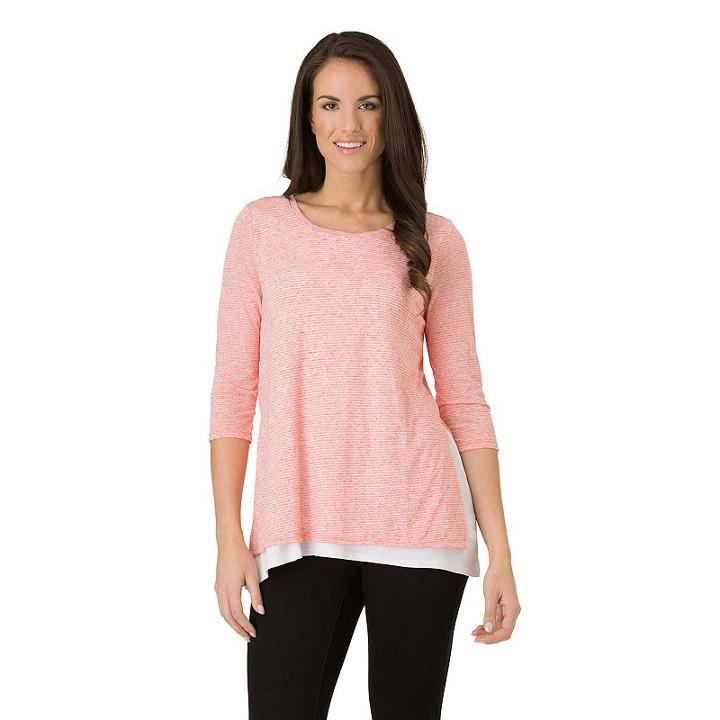 Women's Haggar Shark-bite Tunic, Size: Small, Brt Orange