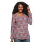 Plus Size Sonoma Goods For Life&trade; Essential V-neck Tee, Women's, Size: 4xl, Med Red