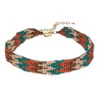 Zigzag Seed Bead Choker Necklace, Women's, Multicolor