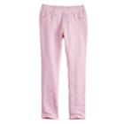 Girls 4-10 Jumping Beans&reg; Printed French Terry Jeggings, Size: 6, Light Pink